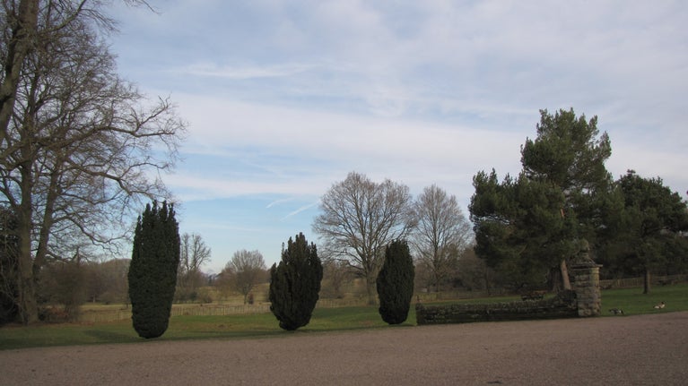 A view of the parkland at Baddesley Clinton, Warwickshire, in the winter